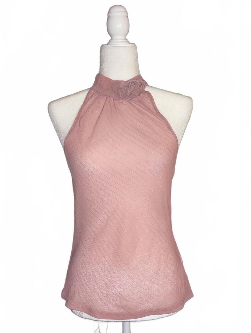 Y2K Forever 21 sheer pink halter top